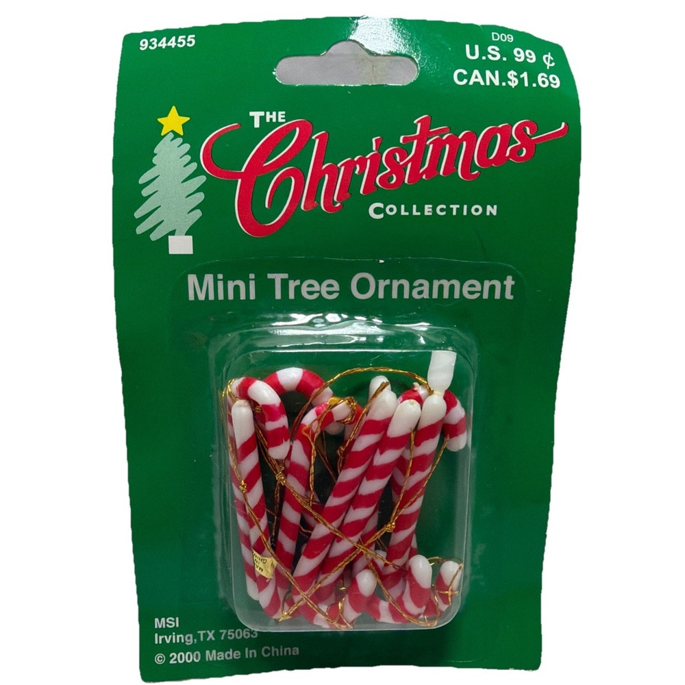 Vintage 2000 Michael's Christmas Collection Mini Tree Ornament Candy Canes